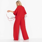 Брючный костюм Энергия цвета (red). Состав: 65% п/э, 30% вискоза, 5% эластан
