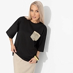 Футболка из вискозы Красиво живу (чёрная)