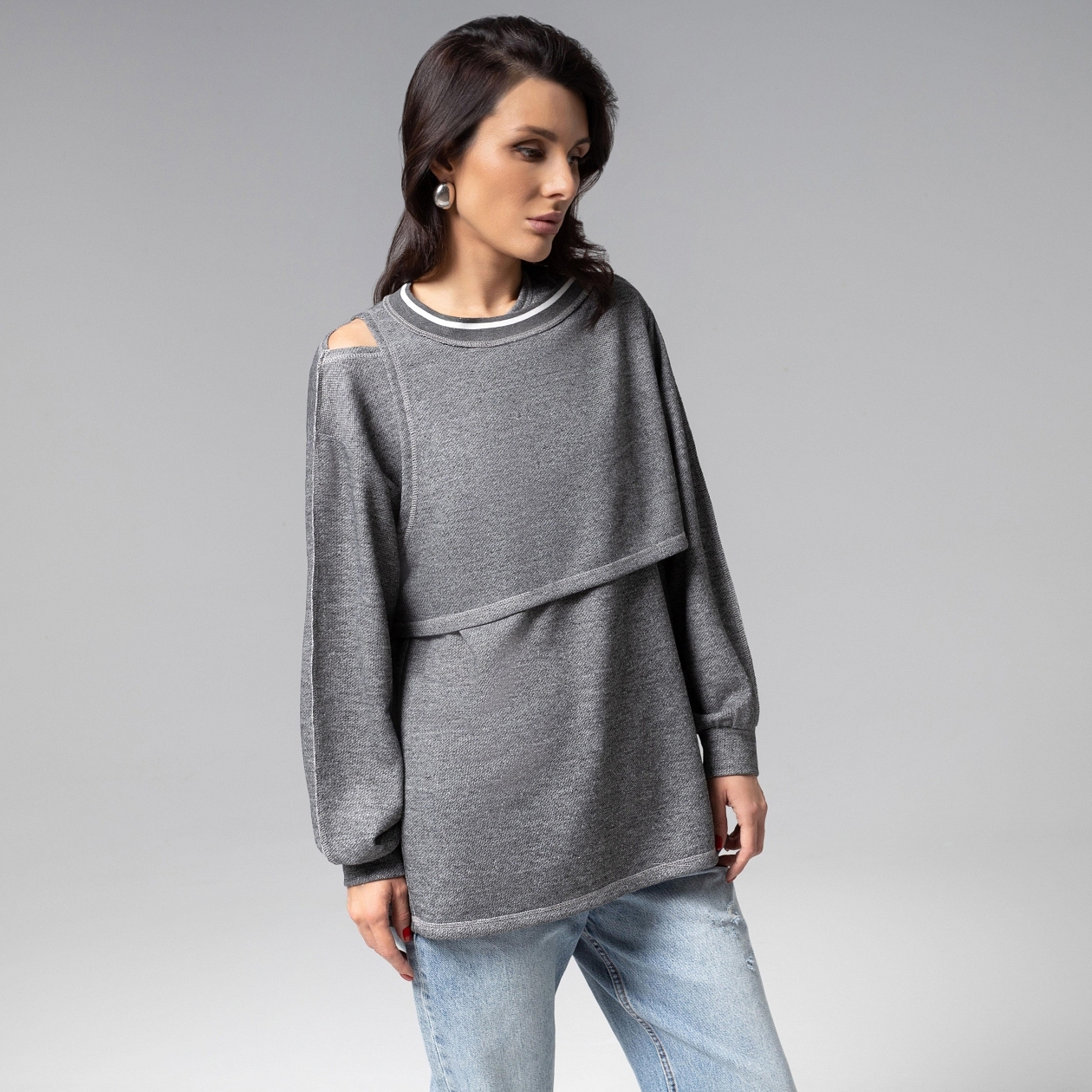 Преданная стилю (grey, 2 в 1). Состав: 60% хлопок, 35% п/э, 5% спандекс