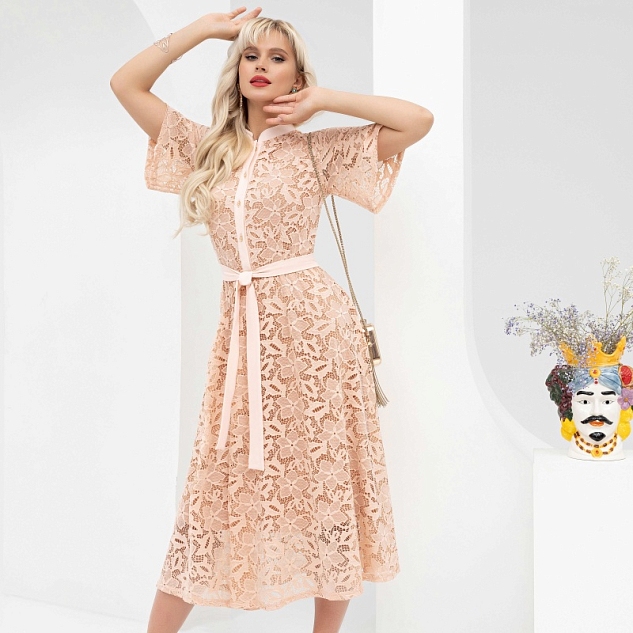 Платье Моя итальянская история (нежность, с поясом) 