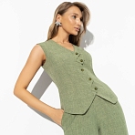 Стильная львица (green). Состав: 80% п/э, 15% лен, 5% спандекс