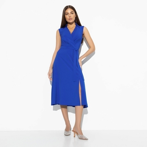 Платье Буду звездой (blue, с поясом). Состав: 95% полиэстер, 5% эластан