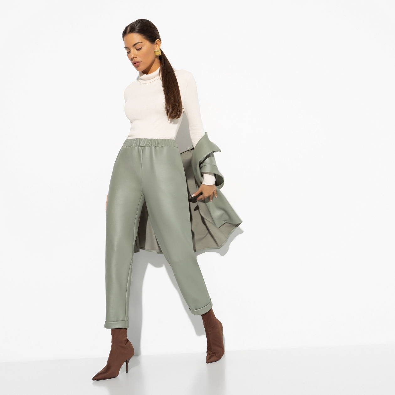 Брюки Круче всех (light green). Состав: 95% п/э, 5% спандекс