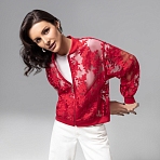 Бомбер с вышивкой Секрет смелости (красный)