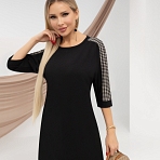 Платье Сквозь часовые пояса (офис). Состав: 95% п/э, 5% спандекс