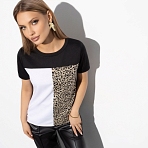 Футболка Стильное сочетание. Состав: 65% п/э, 30% вискоза, 5% стрейч