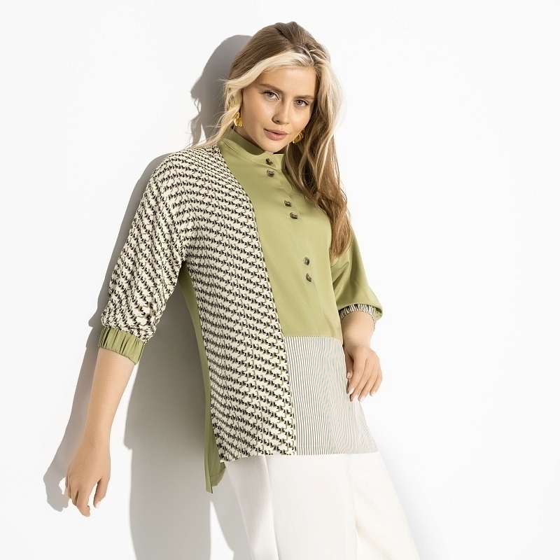 Стильный имидж (elegant green). Состав: 65% п/э, 15% вискоза, 15% хлопок, 5% спандекс