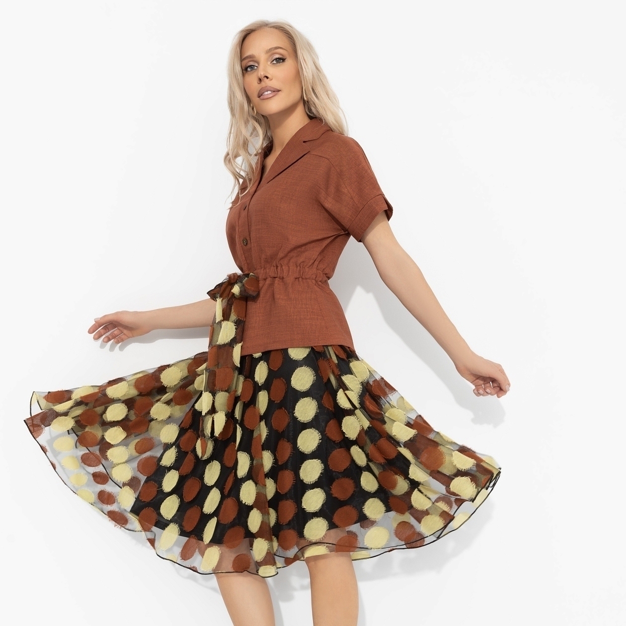 Костюм с юбкой Светские манеры (фэшн, 2 в 1). Состав: 85% п/э, 10% вискоза, 5% спандекс