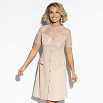 Платье Воплощение женственности (бежевое). Состав: 98% п/э, 2% спандекс