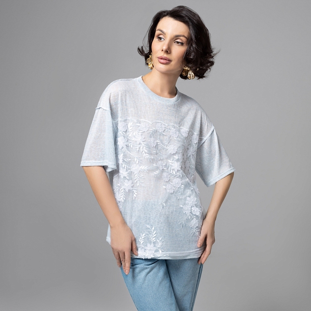 Футболка Буду тебе сниться (голубой меланж) 