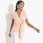 Блуза с декоративной драпировкой Откройся желаниям (оранжевая)