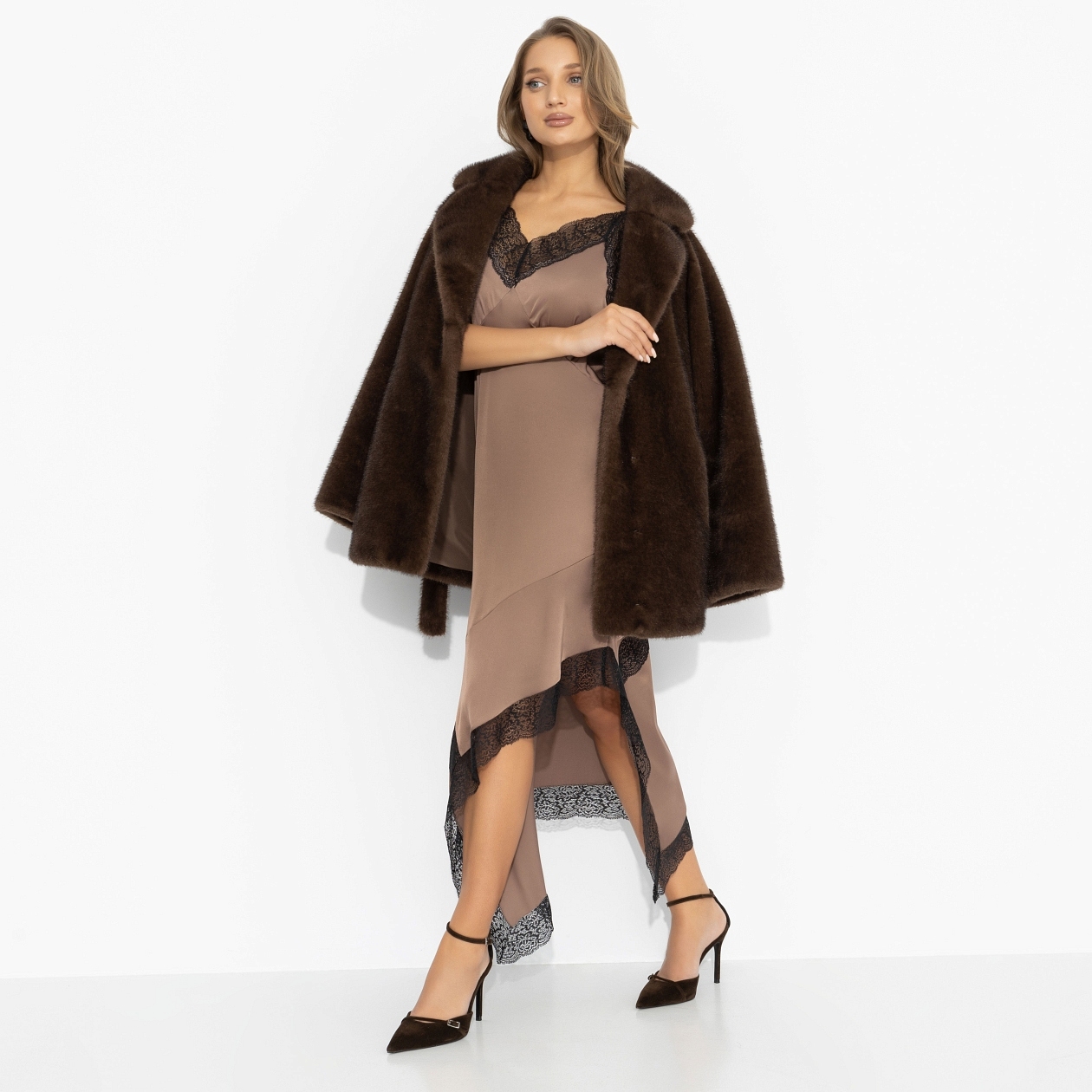 Платье Как Кейт Мосс (кофе). Состав: 97% полиэстер, 3% спандекс