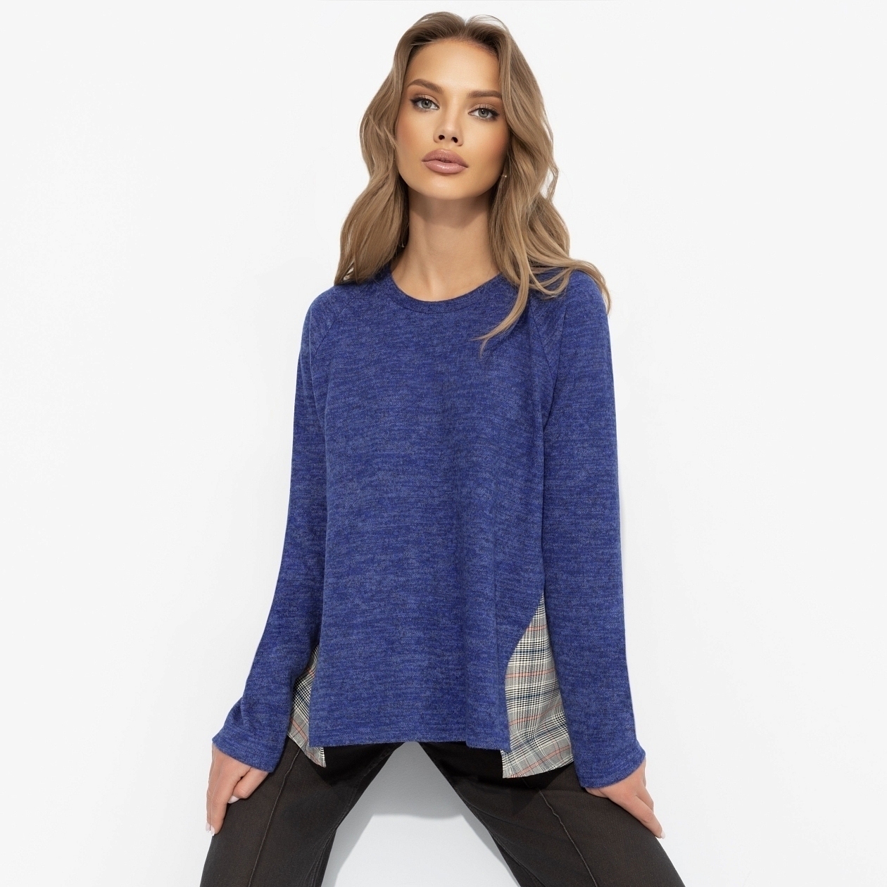 Лонгслив Модный эквивалент. Состав: 65% п/э, 30% вискоза, 5% спандекс