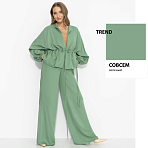 Брючный костюм из 100% вискозы Серьезная леди (2 в 1, шалфей)