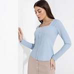 Блуза Аппетитные формы (небесный свет, с поясом). Состав: 60% полиэстер, 35% вискоза, 5% спандекс