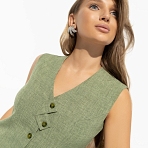 Стильная львица (green). Состав: 80% п/э, 15% лен, 5% спандекс