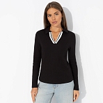 Поло в рубчик Волна успеха (black)