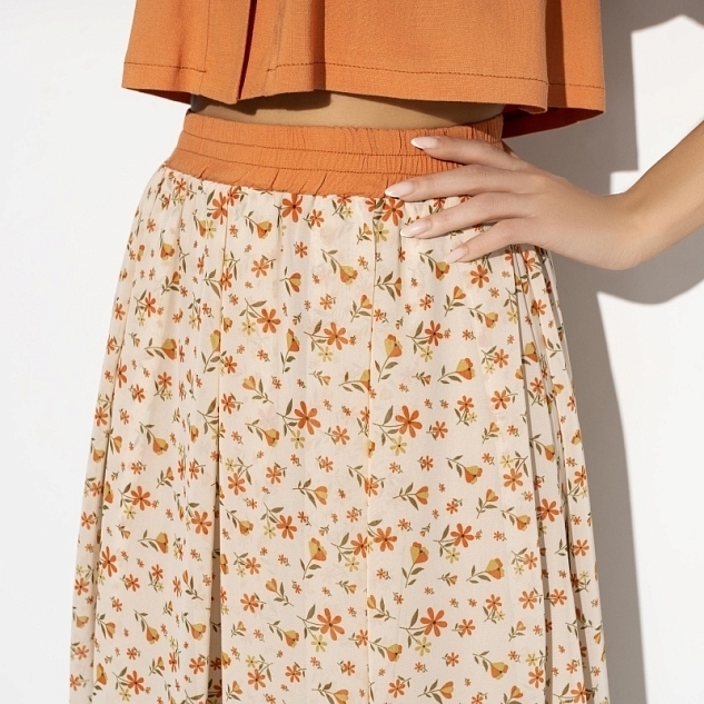 Костюм с юбкой Светские манеры (fleur orange, 2 в 1) 