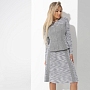 Комплект с юбкой Инста-стиль (2 в 1, grey ) . Состав: 60% полиэстер, 35% вискоза, 5% эластан