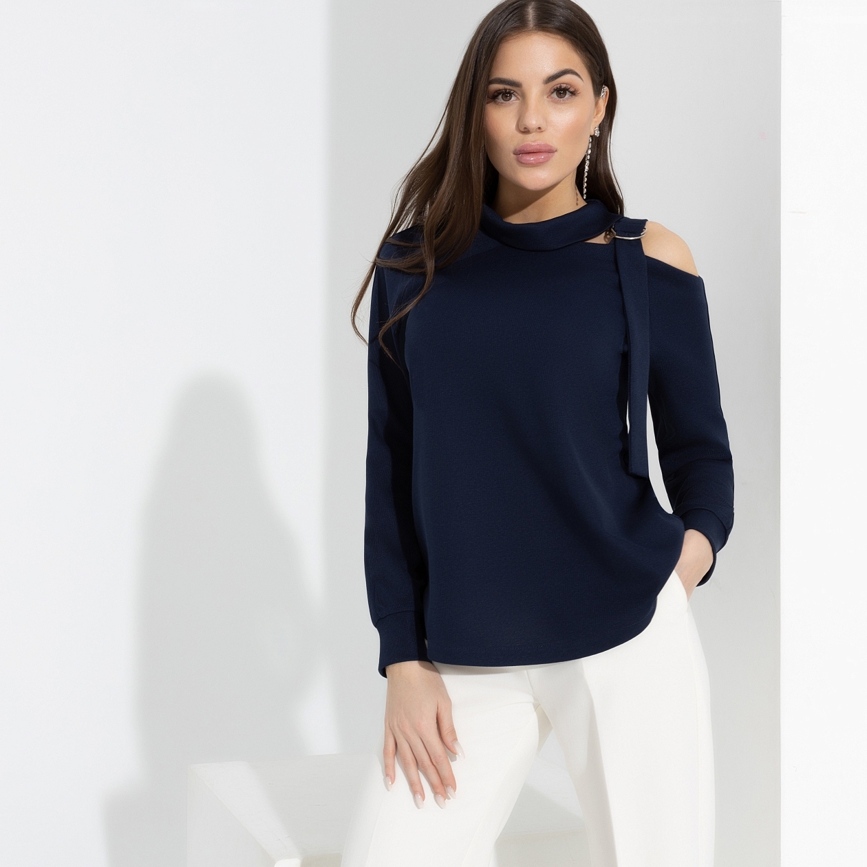 Туника Прогулка по Парижу (dark blue). Состав: 75% полиэстер, 20% вискоза, 5% эластан