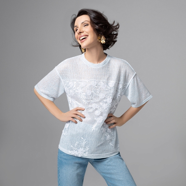 Футболка Буду тебе сниться (голубой меланж) 