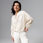 Бомбер с вышивкой Секрет смелости (айвори)