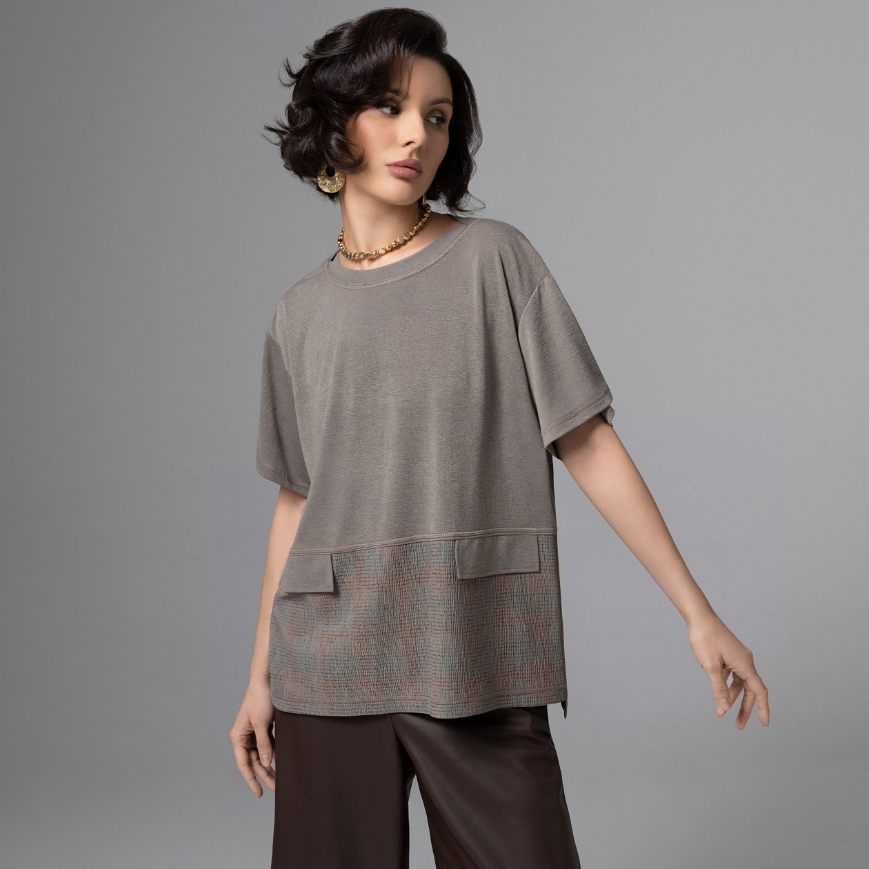 Футболка Стальной взгляд. Состав: 68% п/э, 30% вискоза, 2% спандекс