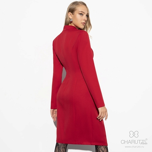 Платье Скрытые мотивы (lady red). Состав: 60% полиэстер; 37% вискоза; 3% спандекс