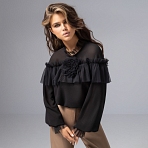 Блуза Мелодия сердца (ночь). Состав: 98% п/э, 2% спандекс