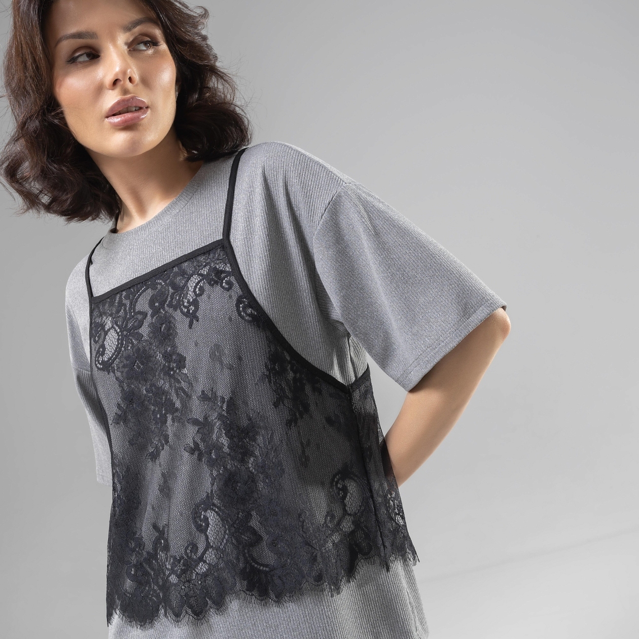 Футболка Модный тандем (2 в 1). Состав: 75% полиэстер, 20% вискоза, 5% спандекс