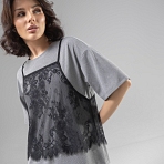 Футболка Модный тандем (2 в 1). Состав: 75% полиэстер, 20% вискоза, 5% спандекс