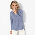 Мелодия цвета (голубой). Купить женские блузки оптом от производителя. Лонгслив Мелодия цвета (голубой). Состав: 65% полиэстер, 30% вискоза, 5% эластан