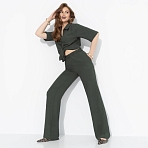 Брюки из жатой ткани Оглушительный успех (dark green)