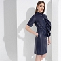 Платье Счастье свободы (dark blue, с поясом). Состав: 55% п/у волокно; 45% полиэстер