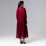 Платье История в кружевах (бордо). Состав: 65% полиэстер, 30% вискоза, 5% спандекс