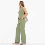 Брюки Изящной походкой (green). Состав: 80% п/э, 15% лен, 5% спандекс