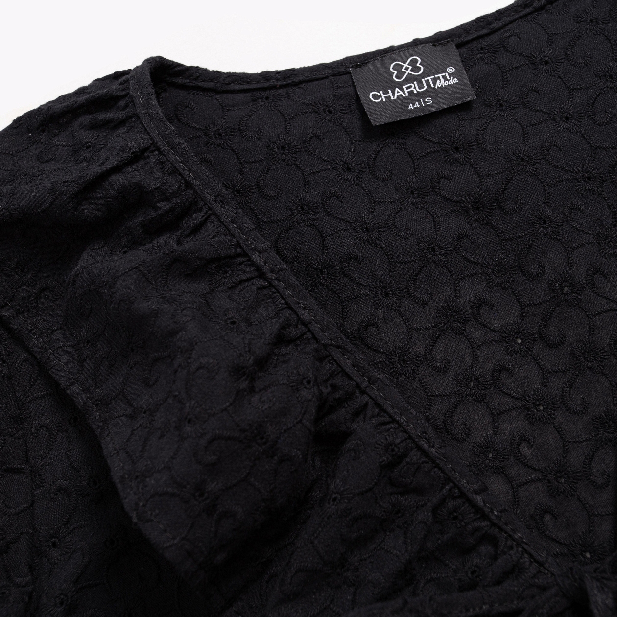 Блуза Пленительная грация (черная). Состав: 100% хлопок