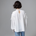 Блуза Мелодия сердца (белая). Состав: 75% полиэстер, 20% вискоза, 5% спандекс