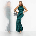 Платье из бархата Без границ (зелёное)