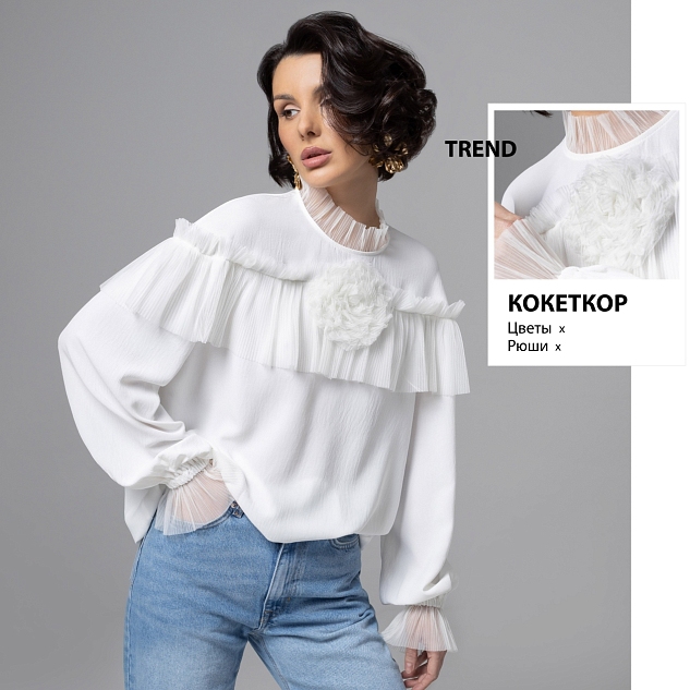 Блуза Мелодия сердца (белая) 