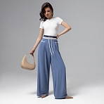 Брюки с высокой посадкой Красота в движении (deep blue)