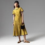 Платье-рубашка многослойное Стильное самообладание (желтое, 2 в 1)