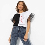 Футболка Загадочная собеседница. Состав: 65% п/э, 30% вискоза, 5% стрейч