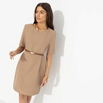 Платье Виртуальные будни (beige). Состав: 60% полиэстер, 37% вискоза, 3% спандекс