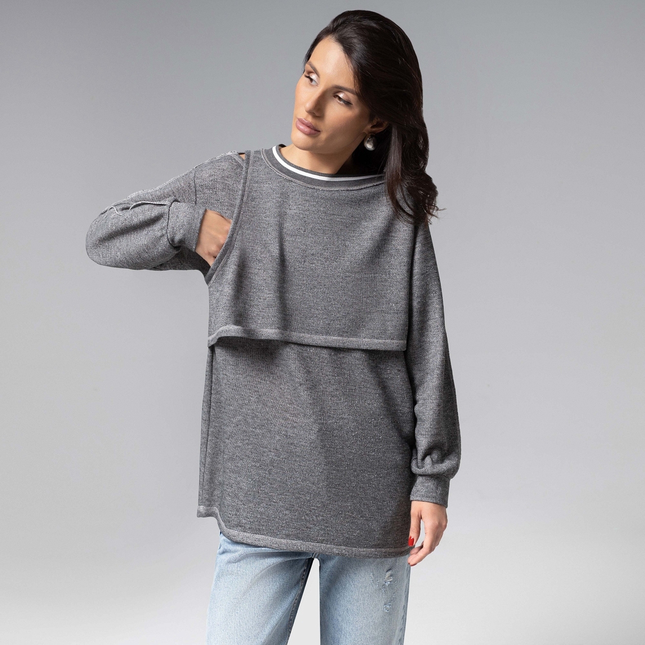 Преданная стилю (grey, 2 в 1). Состав: 60% хлопок, 35% п/э, 5% спандекс