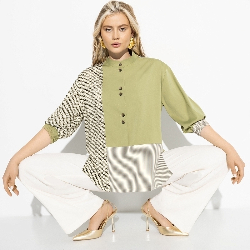 Стильный имидж (elegant green). Состав: 65% п/э, 15% вискоза, 15% хлопок, 5% спандекс