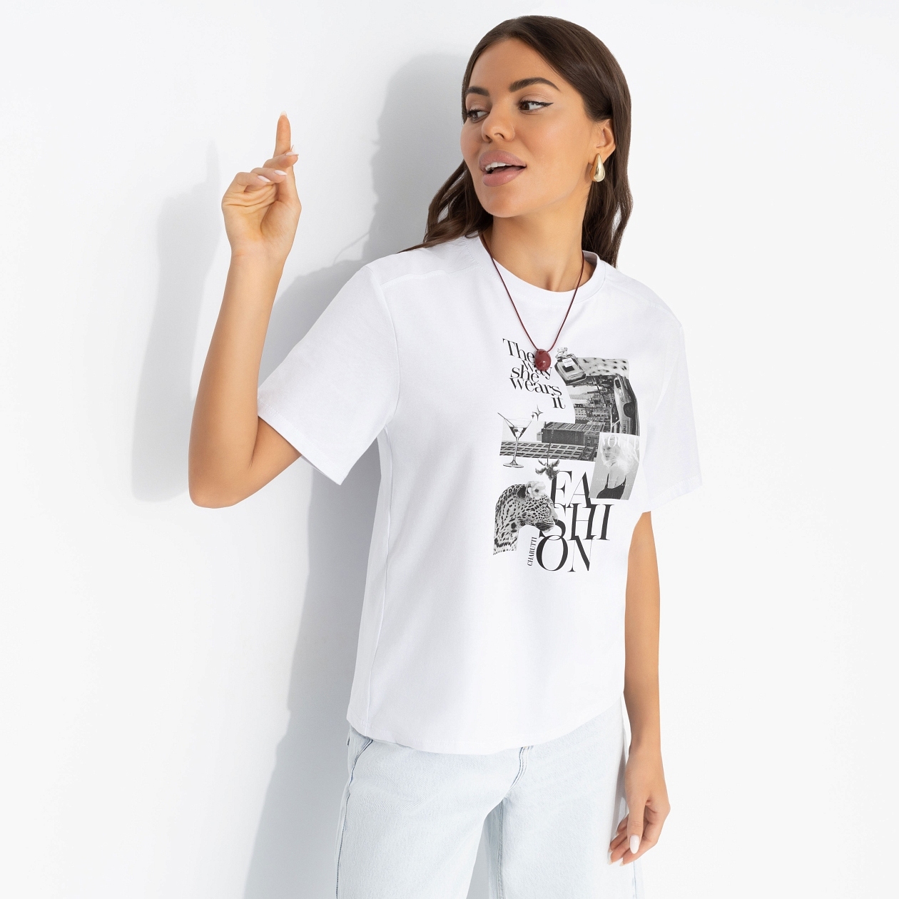 Футболка Упражнение на стиль . Состав: 95% хлопок, 5% лайкра