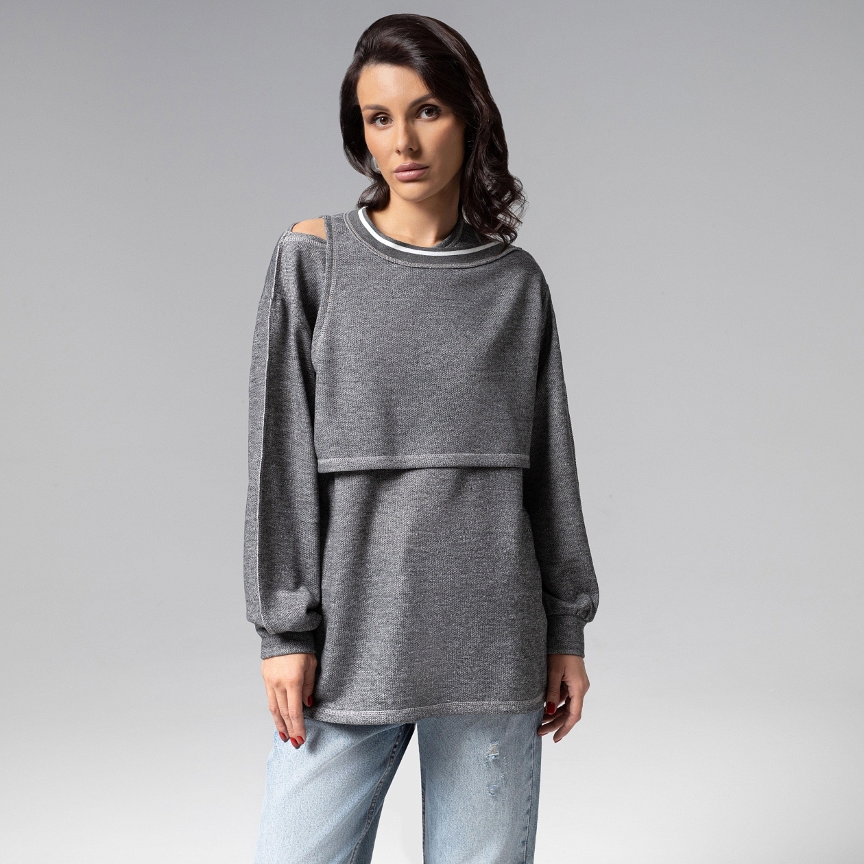 Преданная стилю (grey, 2 в 1). Состав: 60% хлопок, 35% п/э, 5% спандекс