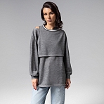 Лонгслив многослойный Преданная стилю (grey, 2 в 1)