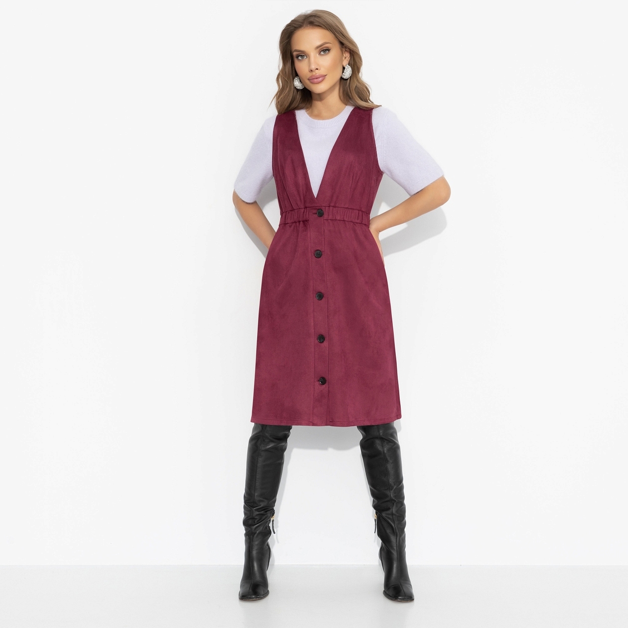 Сарафан Магическая сила (бордо). Состав: 95% п/э, 5% спандекс